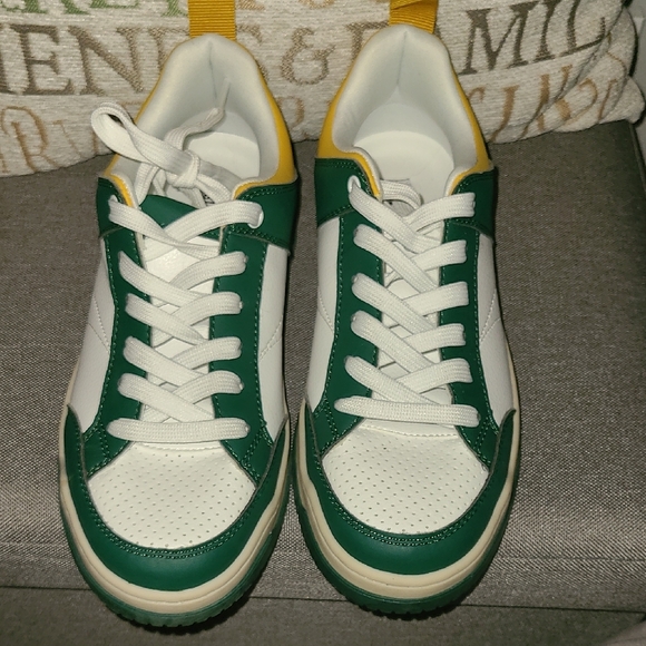 Steve Madden White, Green, and Yellow Women's Sneakers - Picture 3 of 6